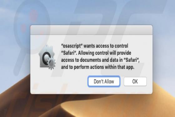 Wirus POP-UP Osascript Wants To Control Safari (Mac)