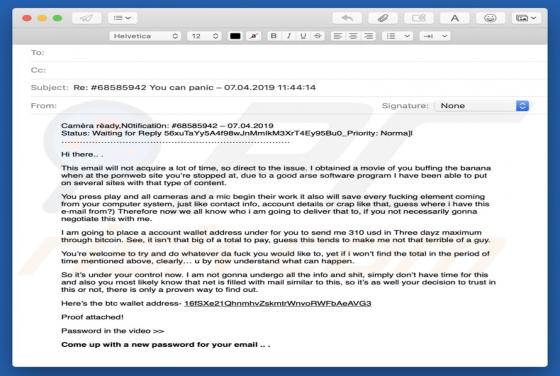 Oszustwo e-mail Proof Attached