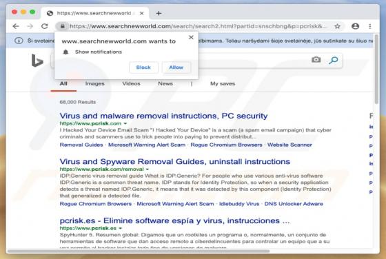 Przekierowanie searchnewworld.com (Mac)