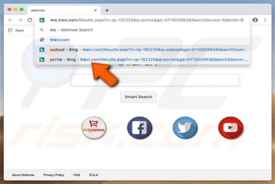 Przekierowanie trovi.com (Mac)