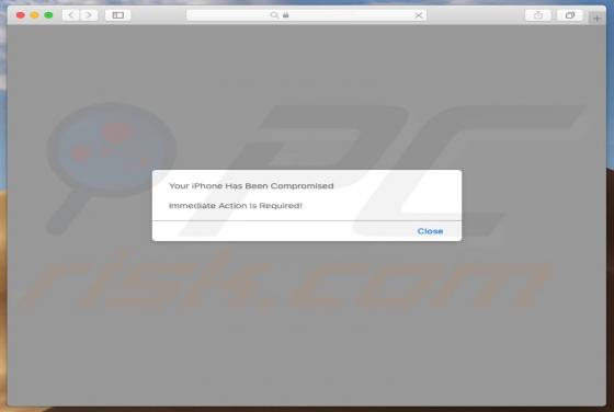 Oszustwo POP-UP Your Apple iPhone Is Severely Damaged (Mac)