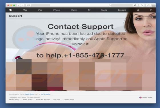 Oszustwo POP-UP iPhone Has Been Locked (Mac)