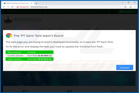 Oszustwo POP-UP PT Sans Font Wasnt Found