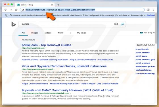 Przekierowanie searchroute (Mac)