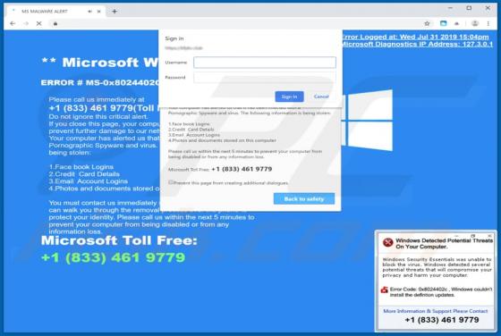 Oszustwo POP-UP ERROR # MS-0x8024402C
