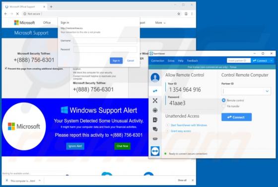 Oszustwo wsparcia technicznego TeamViewer