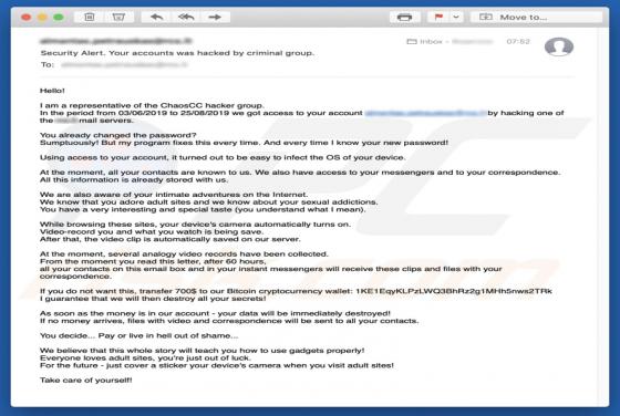 Oszustwo e-mailowe ChaosCC Hacker Group