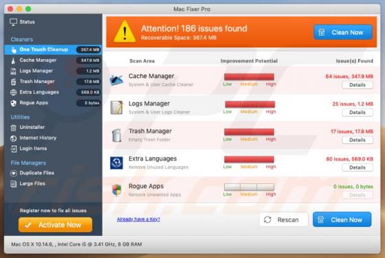 Niechciana aplikacja Mac Fixer Pro (Mac)