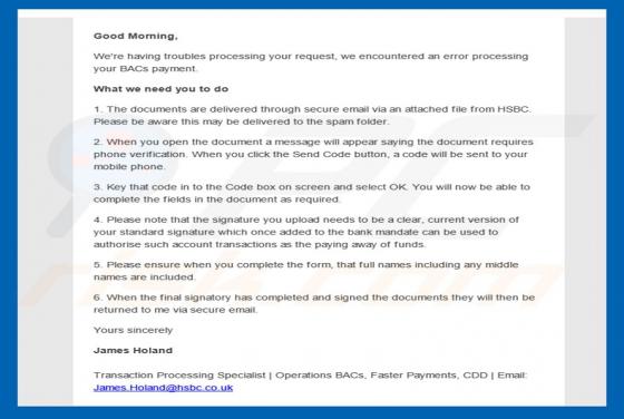 Wirus e-mail HSBC