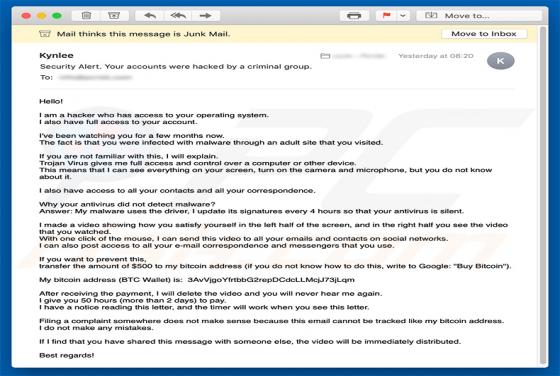 Oszustwo e-mail Hacker Who Has Access To Your Operating System