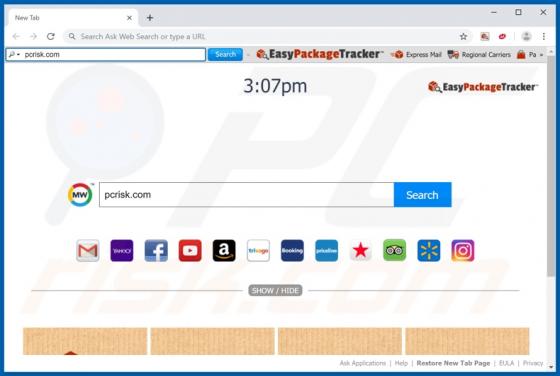 Pasek narzędzi EasyPackageTracker