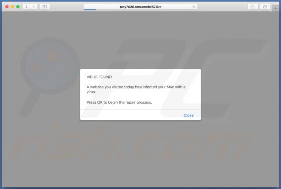 Oszustwo POP-UP Noname (Mac)