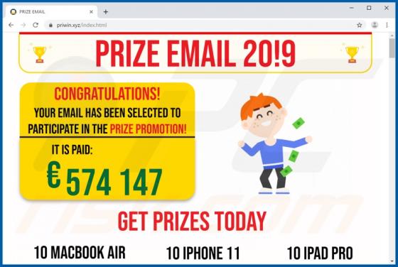 Oszustwo POP-UP PRIZE EMAIL