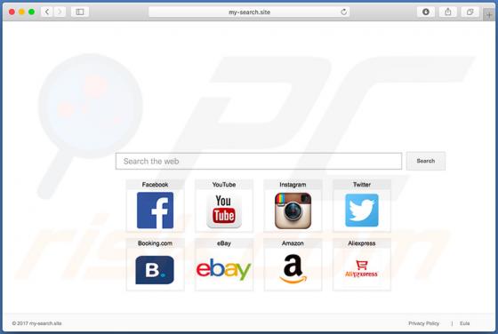 Przekierowanie my-search.site (Mac)
