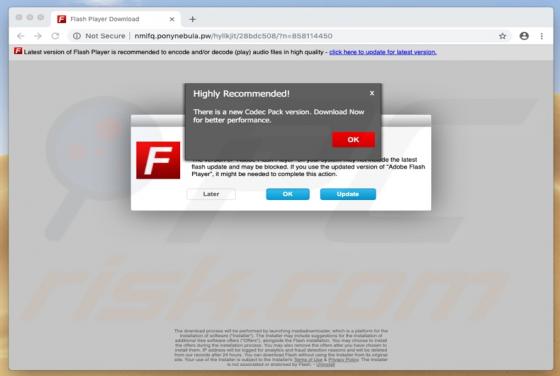 Oszustwo POP-UP There Is A New Codec Pack Version (Mac)