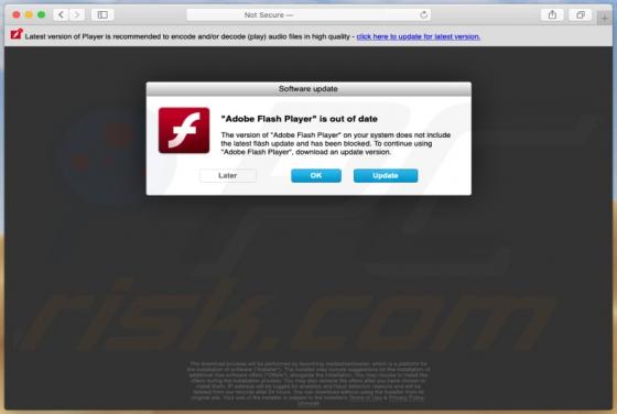 Oszustwo POP-UP "Adobe Flash Player" Is Out Of Date (Mac)