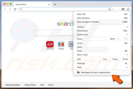 Porywacz przeglądarki Chrome "Managed By Your Organization" (Mac)