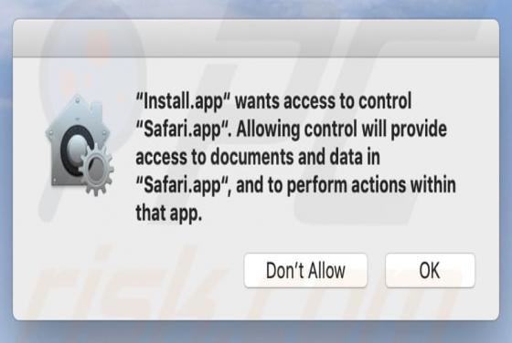 Oszustwo POP-UP Install.app Wants Access To Control (Mac)