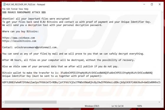 Ransomware Ravack