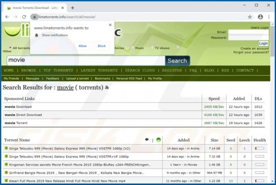 Reklamy limetorrents.info
