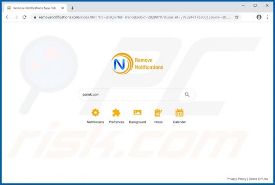 Porywacz przeglądarki Remove Notifications